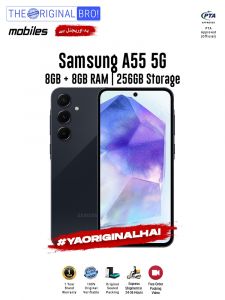 Samsung A55 5G - 8GB RAM - 256GB Storage - PTA Approved - 12 Months Warranty - Black - The Original Bro Mobiles - TOB36